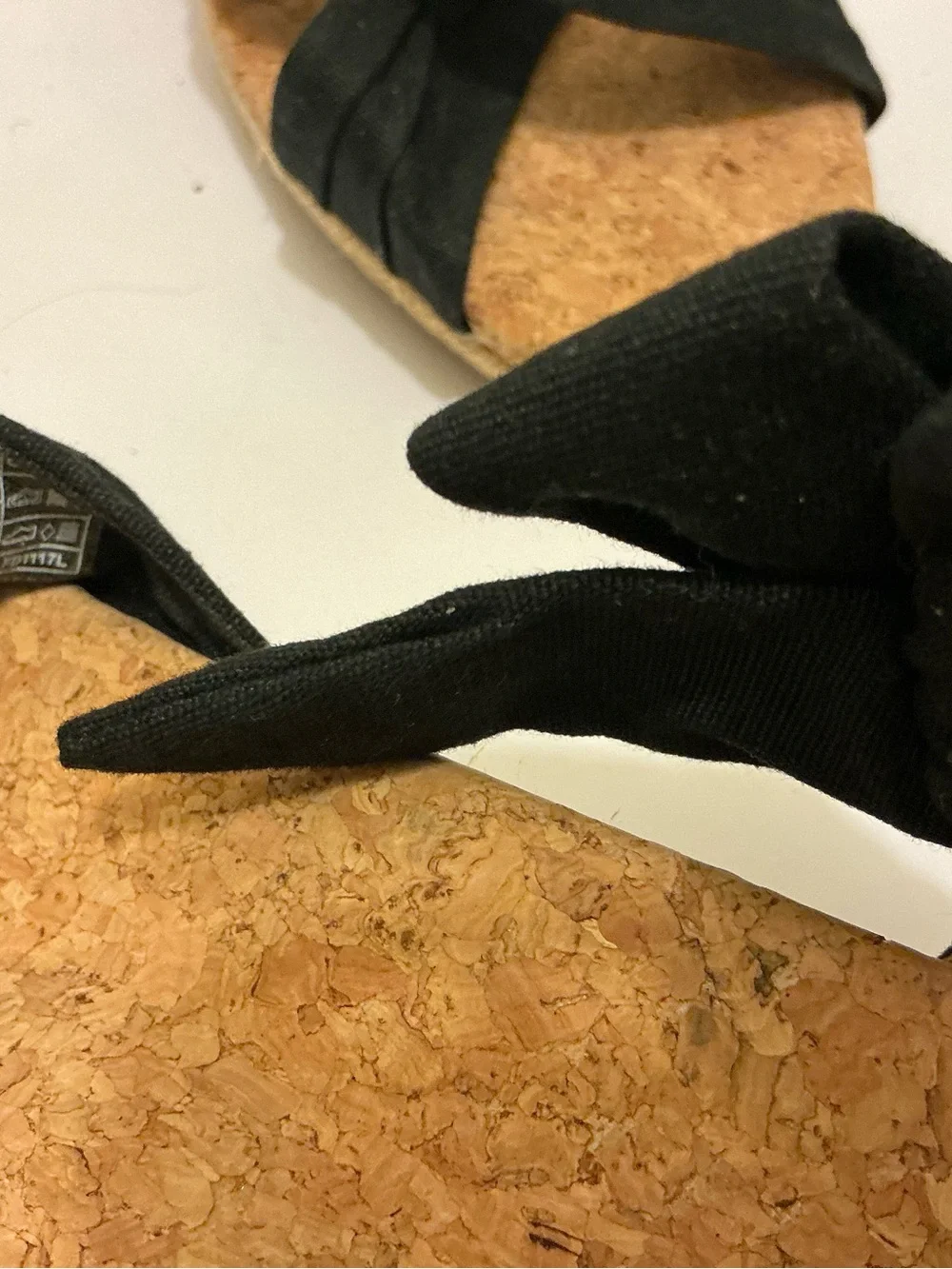 Ugg Traci Espadrille Wedge Sandals Women 7.5 Black Open Toe Ankle Bow Casual Zip